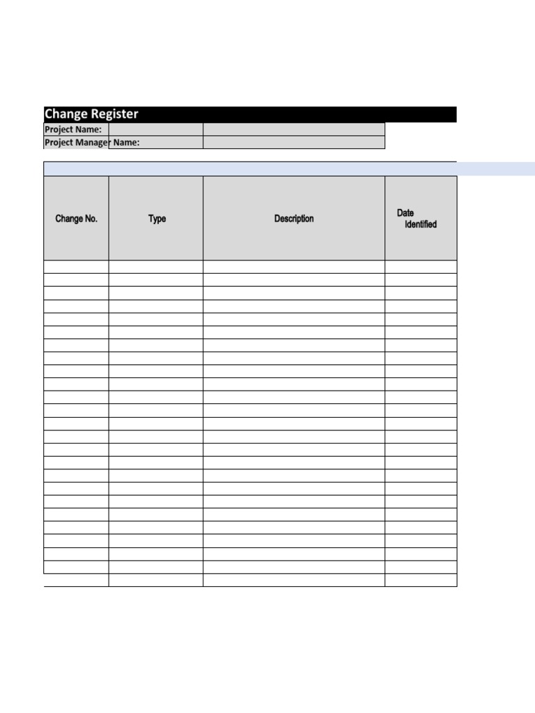 Change Register Template | PDF | Computing
