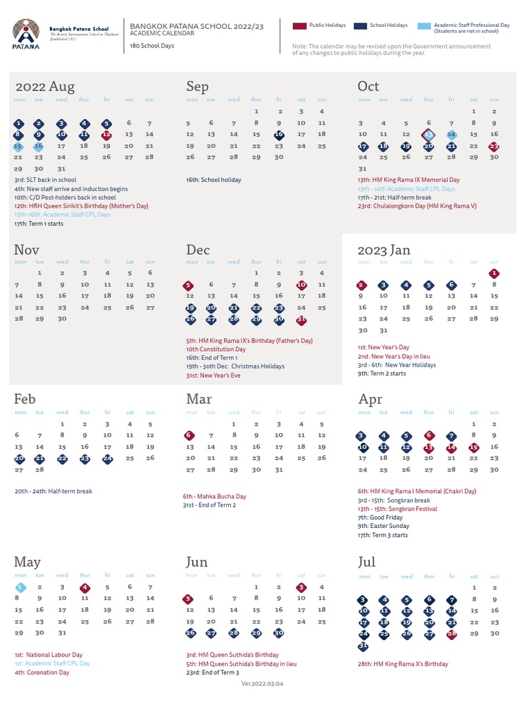 School Calendar 22-23 | PDF
