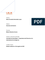 Actividad 1 - Importancia Del Derecho en La Administración