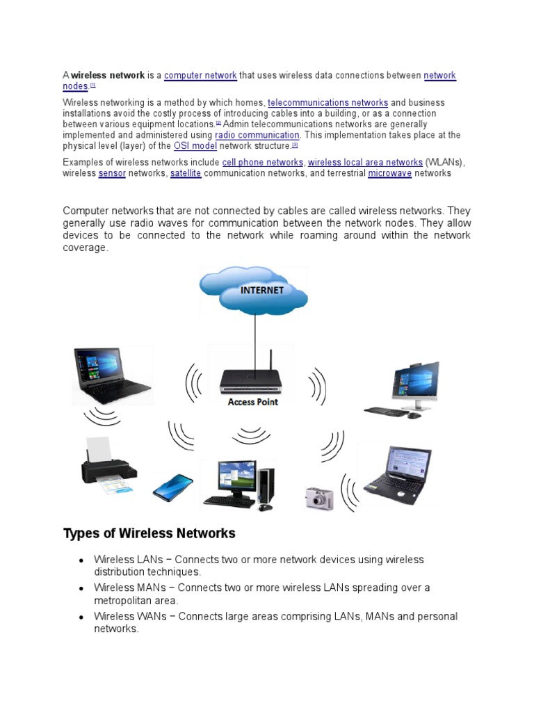 Wireless Network PDF Wireless Lan Computer Network