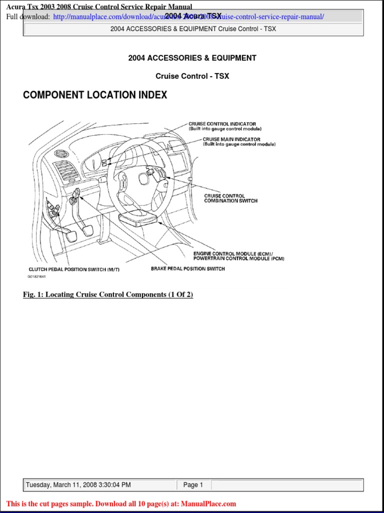 2004 Acura TSX Cruise Control Guide | PDF | Technology & Engineering