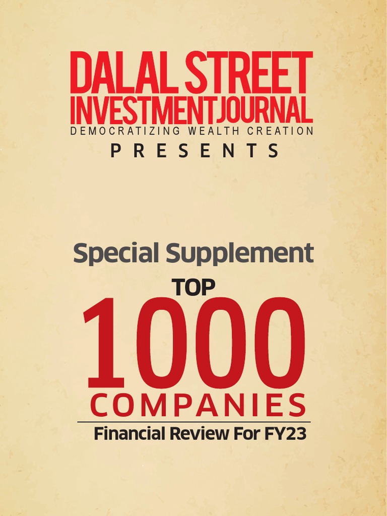 DSIJ Top 1000 Companies Download Free PDF Companies Economy Of
