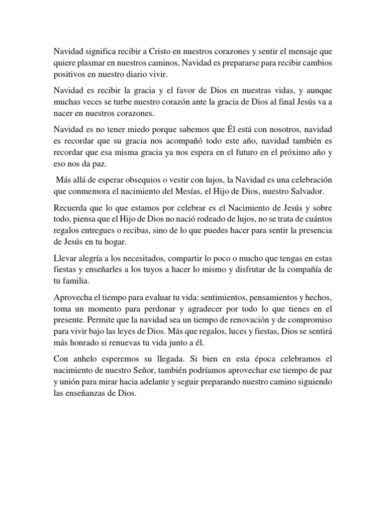 Reflexiones sobre la Navidad y su significado | PDF