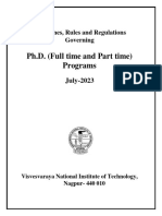 Guidelines Rules Regulations PHD Full Time and Part Time