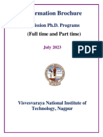 Information Brochure Admission To PH.D Full Time and Part Time Programs July 2023 2