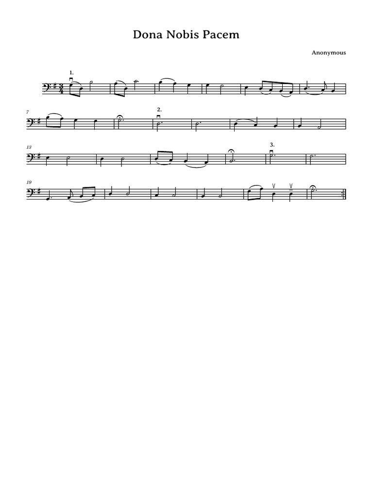 Dona nobis pacem double bass pdf