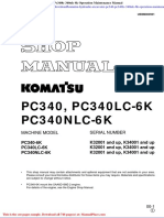 Komatsu Hydraulic Excavator Pc340 Pc340lc 340nlc 6k Operation Maintenance Manual