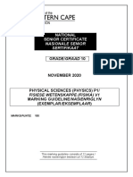 PHSC SCIENCES P1 GR10 MEMO NOV2020 - AfrEngl