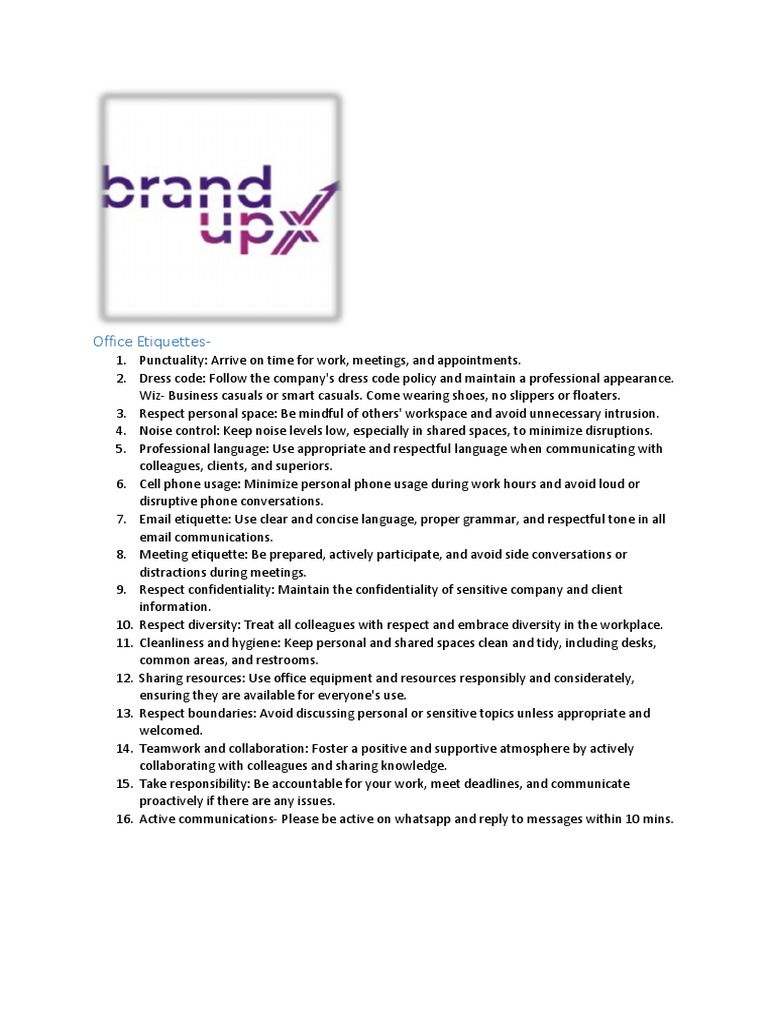 Essential Office Etiquette Guide | PDF | Career & Growth