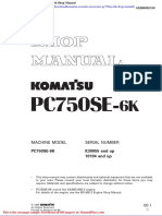Komatsu Crawler Excavator Pc750se 6k Shop Manual