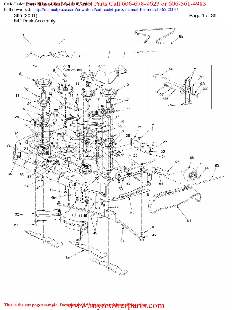 Cub Cadet 365 Parts Manual 2001 | PDF | Screw | Machines