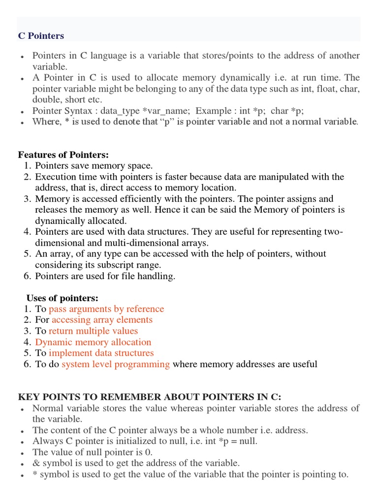 C Pointers 12 | PDF | Pointer (Computer Programming) | Variable ...