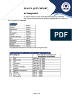 Yr 11 Classcodes, Schedule and Rules For Completing Homework Assignment-1