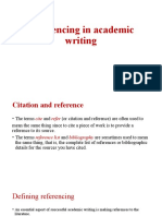 Referencing in Academic Writing