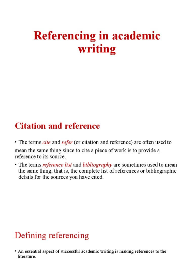 Referencing in Academic Writing | Download Free PDF | Citation | Apa Style