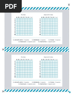 Battleship Game Board Grids Printable