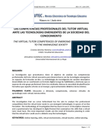 Competencias Profesionales Del Tutor Virtual Ante Las Tecnologías Emergentes de La Sociedad Del Conocimiento