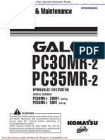 Komatsu Hydraulic Excavator Pc30mr 35mr 2 Operation Maintenance Manual