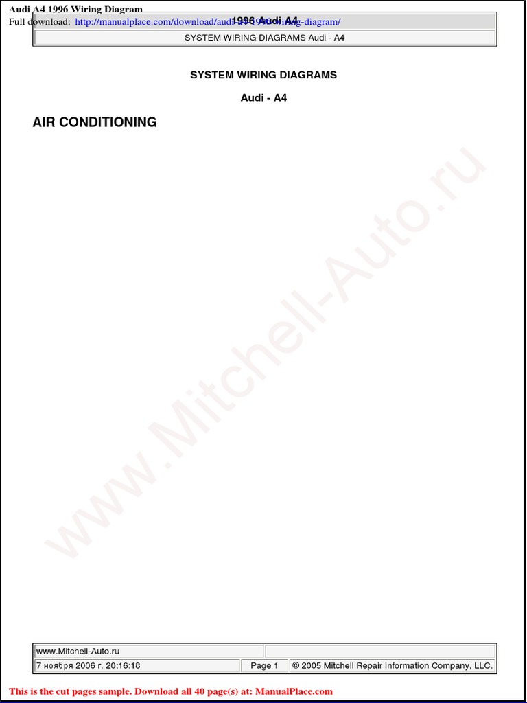 Audi A4 1996 Wiring Diagram | PDF