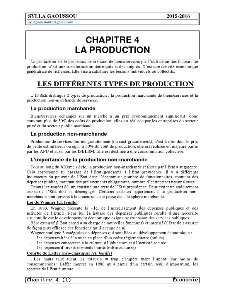 Importance de la production économique | PDF | Impôts | Produit ...
