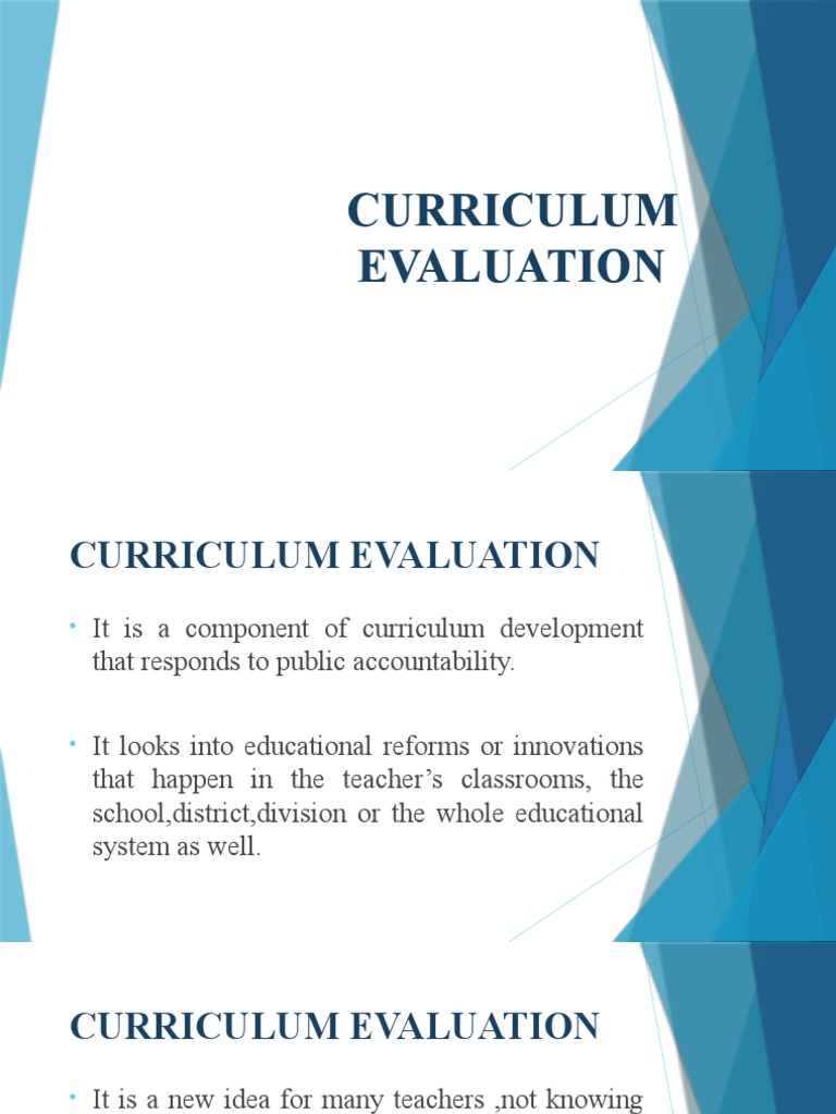 What Is Curriculum Evaluation Pdf