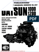 Workshop Manual Datsun 1000 and 1200 A10 A12 Station Wagon Sedan Pickup