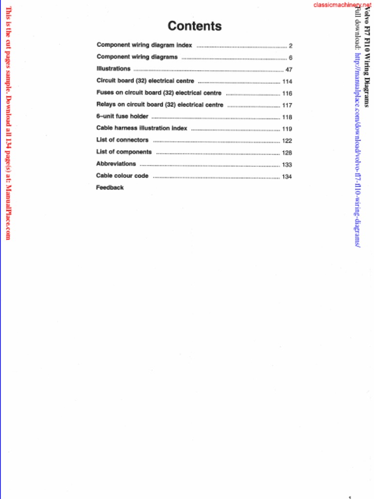 Volvo Fl7 Fl10 Wiring Diagrams | PDF