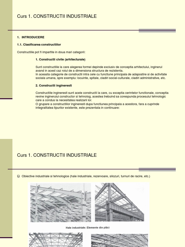 Curs - CONSTRUCTII INDUSTRIALE | PDF