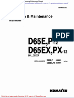 Komatsu Bulldozer d65 e P Ex PX 12 Operation Maintenance Manual
