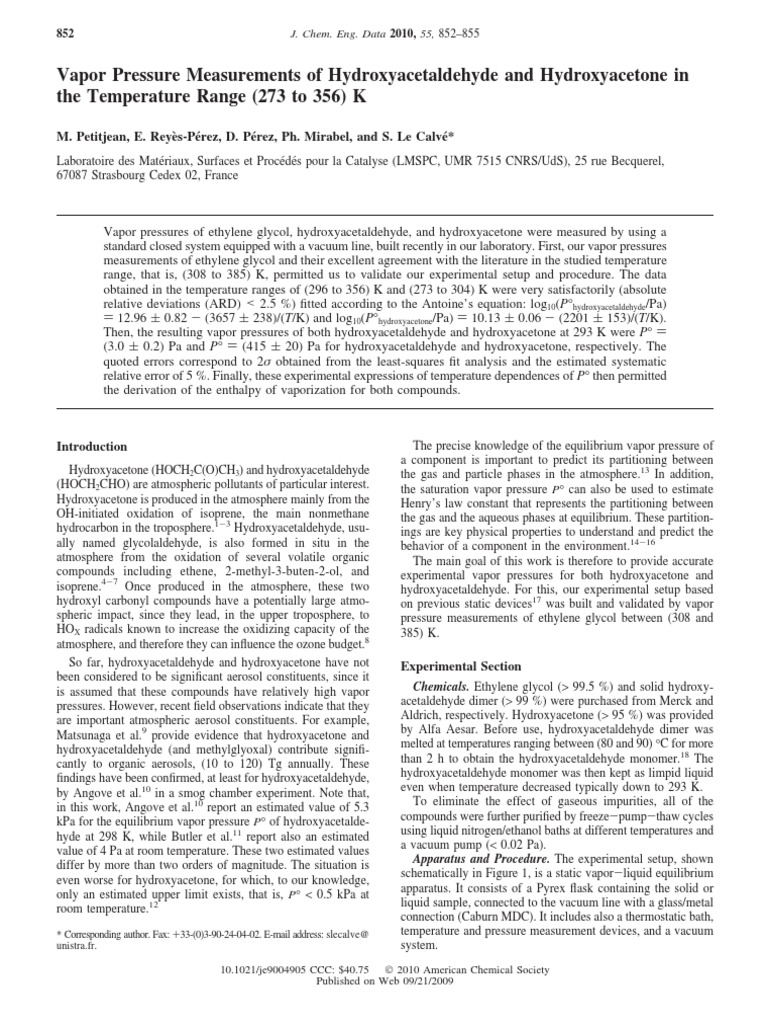 Petitjean 2010 PDF Pressure Phases Of Matter
