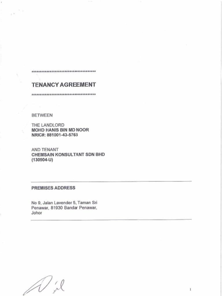 Tenancy Agreement | PDF