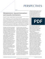 Metabolomics Beyond Biomarkers and Towards Mechanisms