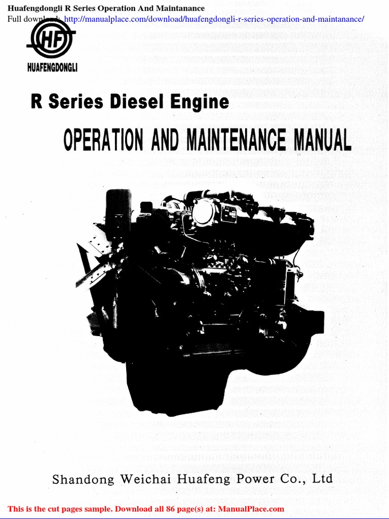 Huafengdongli R Series Diesel Engine Manual | PDF | Diesel Engine | Engines