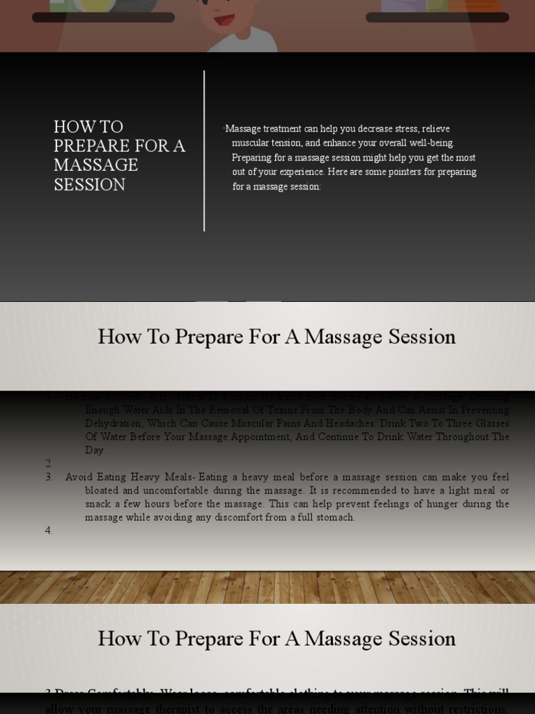 How To Prepare For A Massage Session PDF Massage Medical Specialties