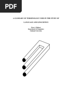 A Glossary of Terminology Used in The Study of Language and Linguistics