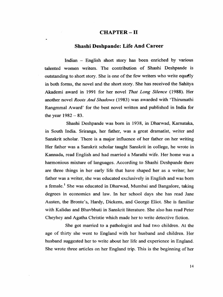 shashi deshpande independence day summary