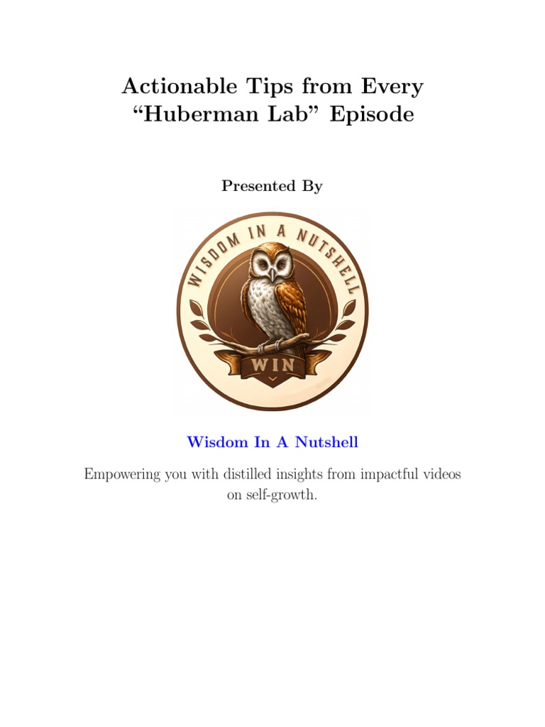 Huberman Lab: Essential Tips for Life | PDF | Sleep | Stress (Biology)