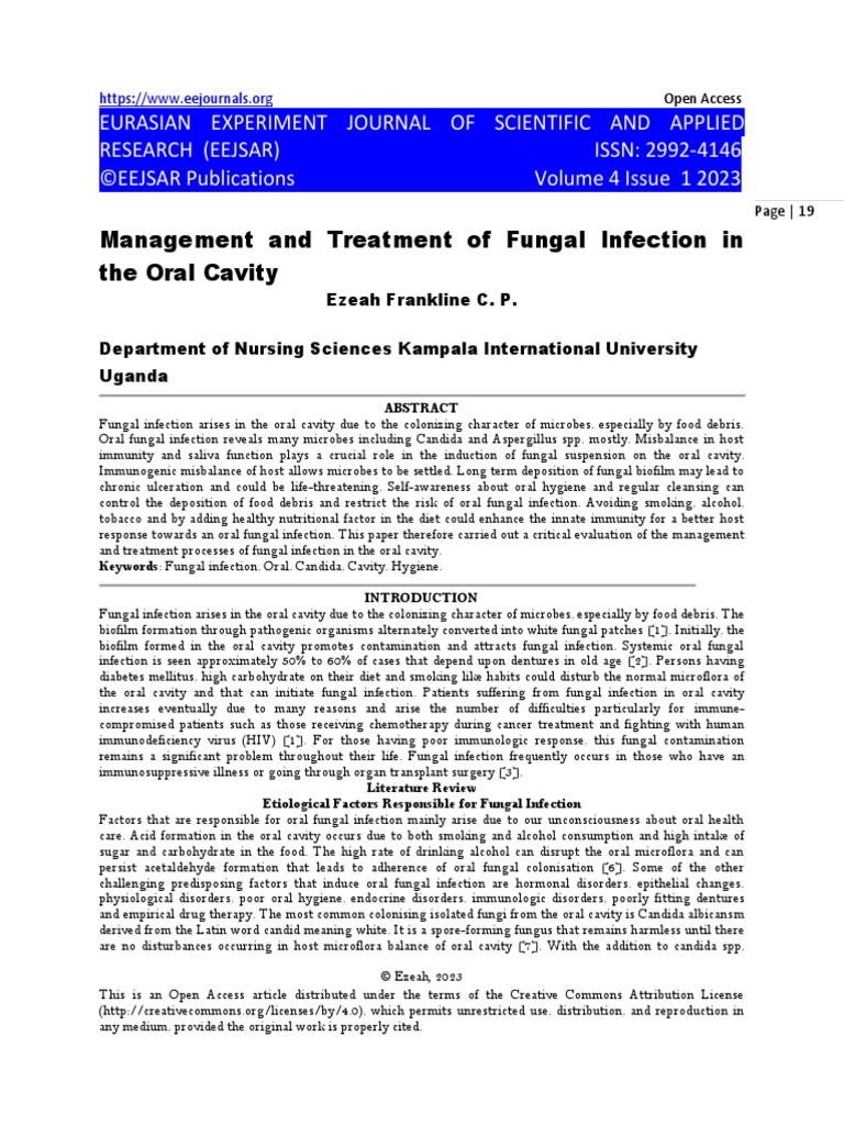 Management and Treatment of Fungal Infection in The Oral Cavity | PDF ...