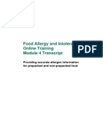 Food Allergy and Intolerance Online Training Module 4 Transcript