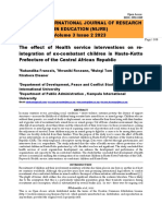 The Effect of Health Service Interventions On Reintegration of Ex-Combatant Children in Haute-Kotto Prefecture of The Central African Republic