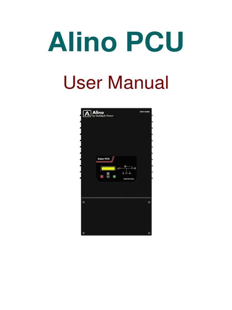 Alino Manual | PDF | Battery Charger | Solar Power
