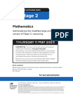 2023 Key Stage 2 Mathematics Administering The Modified Large Print Version of Paper 2 Reasoning