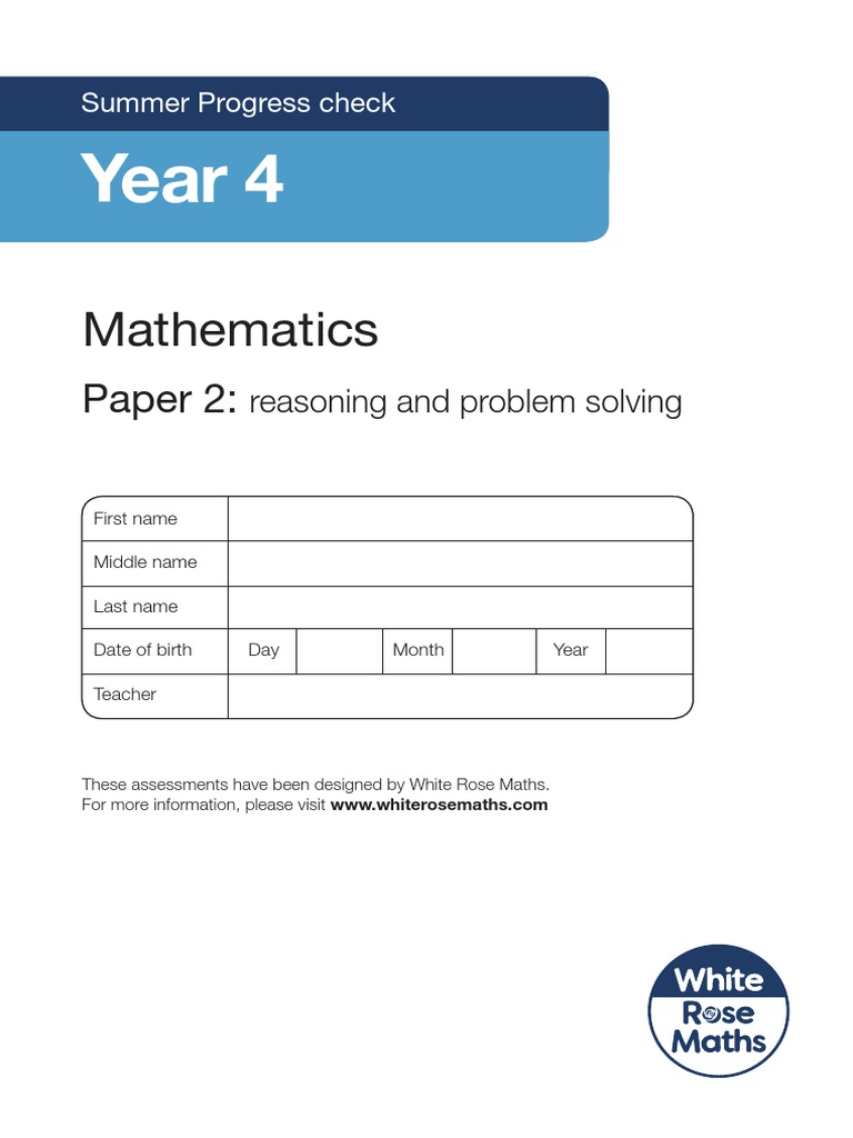 Year 4 Maths Reasoning Assessment | PDF | Mathematics | Elementary Geometry