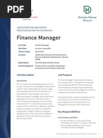 Finance Manager JD & Person Specification