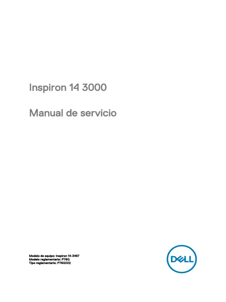 Inspiron 14 3467 Laptop Service Manual Es Mx PDF