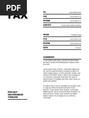Fax cover sheet sample