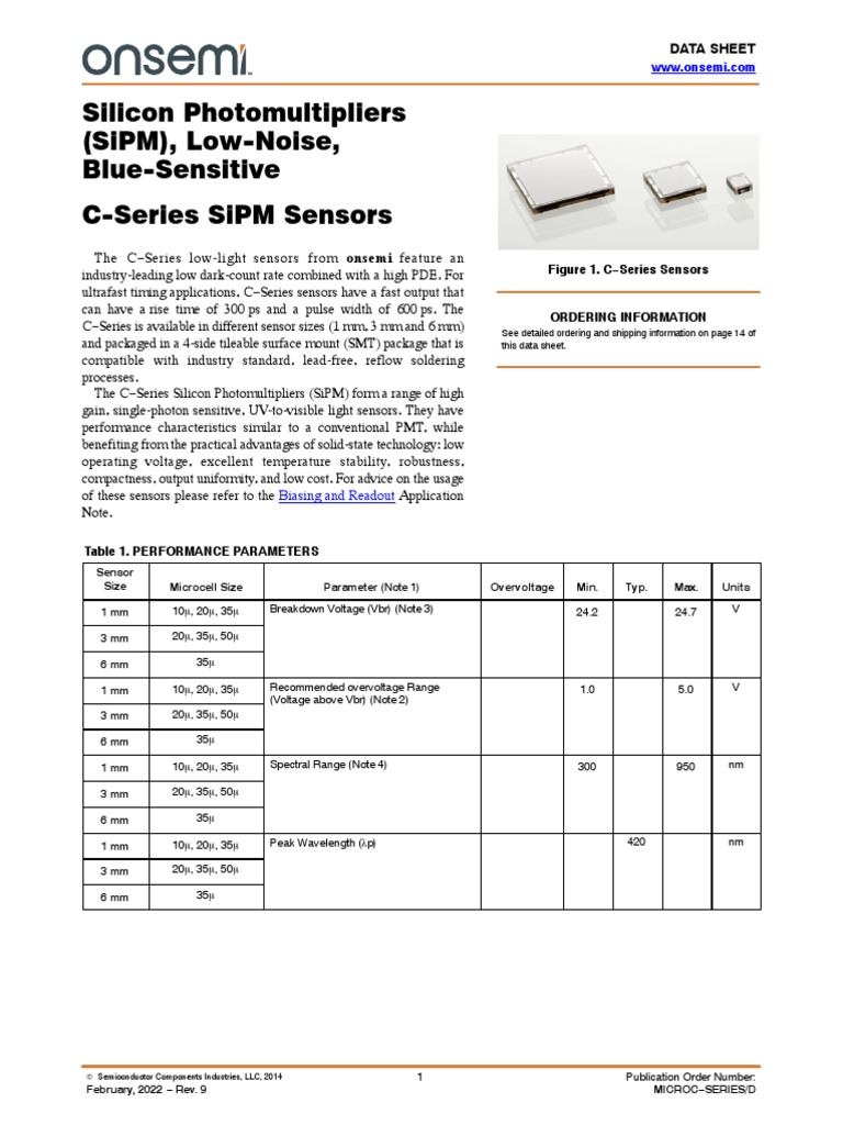 C-Series SiPM Sensor Data Sheet | PDF