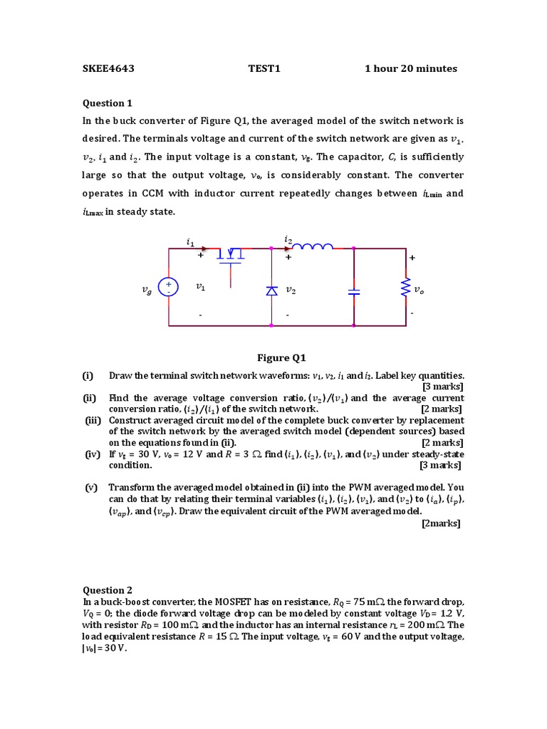 Buck And Boost Converter Analysis Pdf Electronic Circuits Metrology