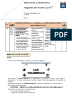 Sesion de Educación Religiosa Religiones