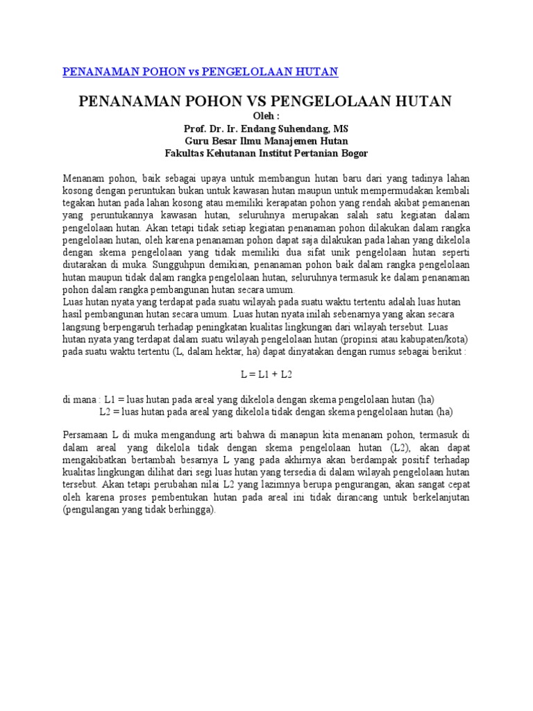 Pengelolaan Lahan Kritis Desa melalui Program Penanaman Pohon